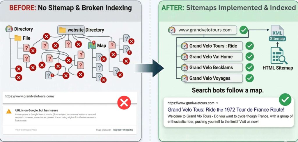Example SEO Mistakes for Not Using a Sitemap