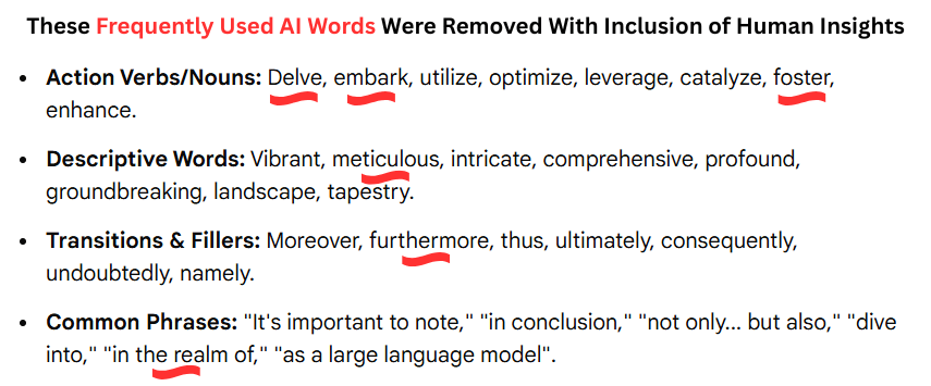 Example SEO Mistakes for Using Generic AI Content Without Human Experience