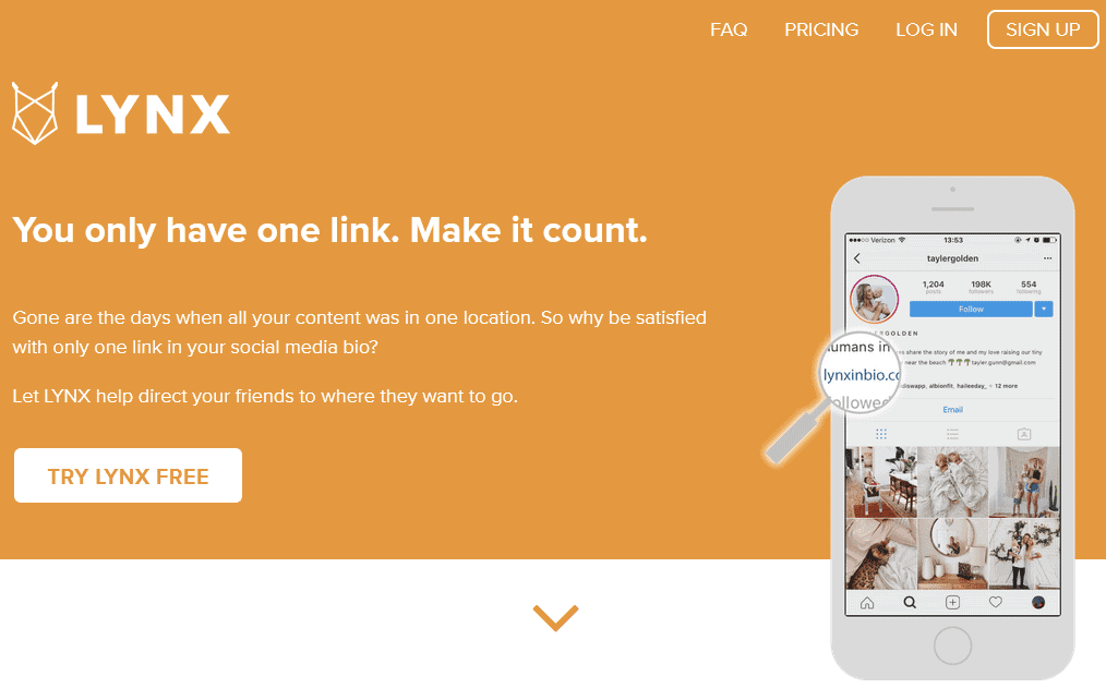 LynxInBio Linktree Alternative