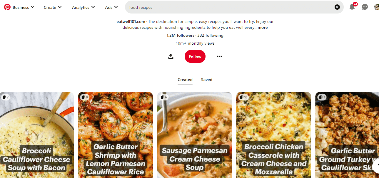 Pinterest Board Names for Food and Recipes